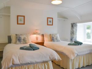 a bedroom with two beds and a window at Madderhay - Uk43512 in Lostwithiel