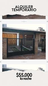 dos fotos de una casa con una valla en Casa Villa Carlos Paz en Villa Carlos Paz