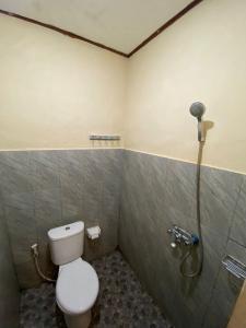 a bathroom with a toilet and a shower at MALINI Homestay in Ubud