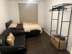 a living room with a couch and a bunk bed at Remarkable 1-Bed Apartment in London with balcony in London