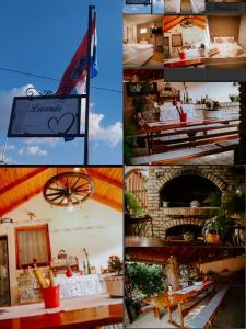 un collage di foto con un tavolo e una camera di Lavanda a Vukovar