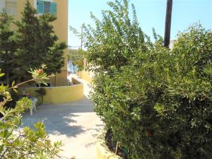A garden outside Leros Eleonas ApartmentS