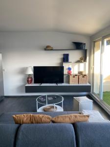 TV a/nebo společenská místnost v ubytování Appartement sur le port vue Mer + 12 fotografií