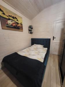 Ένα ή περισσότερα κρεβάτια σε δωμάτιο στο Dzik w zagrodzie