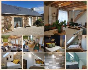 un collage de fotos de una casa en Les gîtes de L'hermine, en Plouigneau