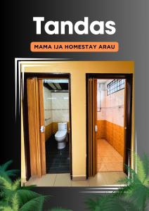 a magazine cover of a bathroom with a toilet at Mama Ija Homestay Islamic Arau in Arau