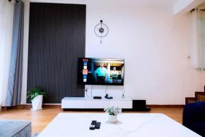TV at/o entertainment center sa Simba Apartment HOBE