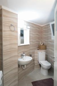 een badkamer met een toilet en een wastafel bij Santa Marina 2 in Ioannina