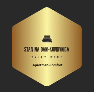 a gold plate with the name of the star ma dan kaponika dairy rent at Stan na dan Koprivnica-Comfort in Koprivnica