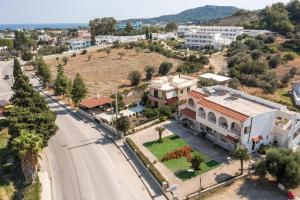 an aerial view of a city with a building at Dimitris studios & apartments in Faliraki