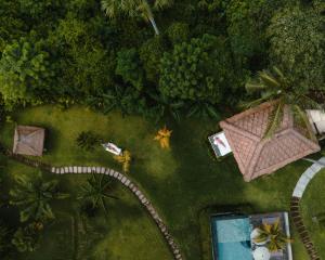 an overhead view of a amusement park with a roller coaster at Lempuyang Boutique Hotel in Karangasem