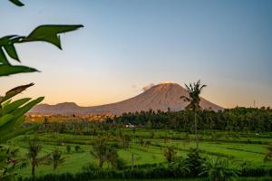 Pemandangan umum gunung atau pemandangan gunung yang diambil dari hotel