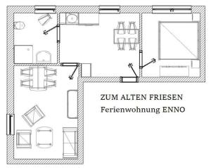 Ferienwohnung Zum alten Friesen ENNOの見取り図または間取り図