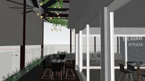 a rendering of a restaurant with tables and chairs at Hotel Plaza Rioverde in Río Verde
