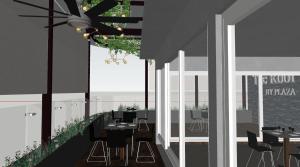 a rendering of a restaurant with tables and chairs at Hotel Plaza Rioverde in R&iacute;o Verde