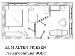 Ferienwohnung Zum alten Friesen BODOの見取り図または間取り図