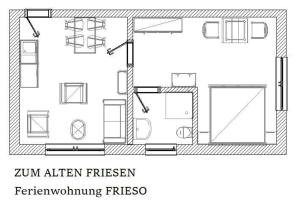 Ferienwohnung Zum alten Friesen FRIESOの見取り図または間取り図