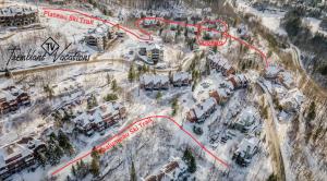 a map of a ski resort in the snow at Le Plateau by Tremblant Vacations in Mont-Tremblant