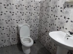 a bathroom with a toilet and a sink at Vibushan Guest House in Nilaveli