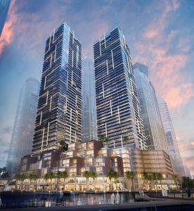 a rendering of a city skyline with tall buildings at Jumeirah Marina Gate Residences in Dubai