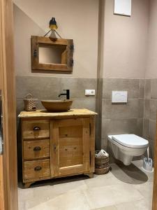 a bathroom with a sink and a toilet at Zimmer in Kirchberg in Tirol in Kirchberg in Tirol