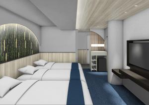 Postel nebo postele na pokoji v ubytování Dotonbori Hotel