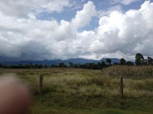 a fence in a field with mountains in the background at MT. KENYA PALACE in Nyeri