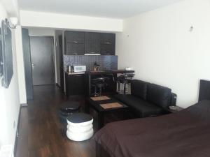 Kuchyň nebo kuchyňský kout v ubytování New Gudauri Apartment + 9 fotografií