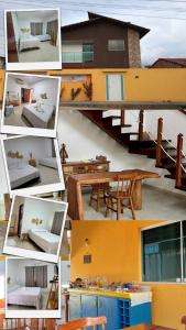 a collage of different pictures of a house at Samburá Suítes in Japaratinga