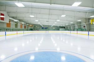 una pista de hockey vacía en un edificio en The Jangle Hotel - Paris - Charles de Gaulle - Airport en Le Mesnil-Amelot