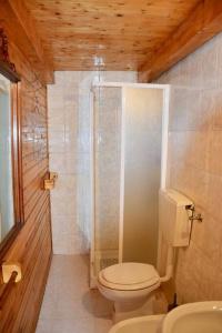 a bathroom with a toilet and a shower at Casa Lia in Cascine