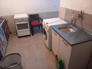 Kuchyň nebo kuchyňský kout v ubytování Apartman Sadba