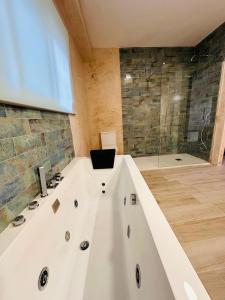 eine Badewanne im Bad mit Dusche in der Unterkunft Cherry JACUZZI Apartment in Ronda