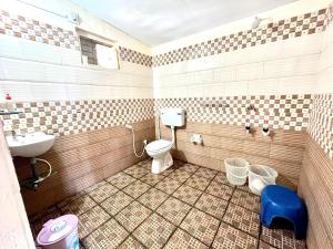 a bathroom with a toilet and a sink at Sahyadri Homestay wayanad in Kalpetta