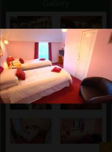 two pictures of a hotel room with two beds at Kings Arms Hotel in Sandwich