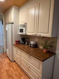 A kitchen or kitchenette at Comfortable apartment near Helsinki airport