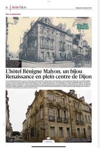 an advertisement for a hotel berlinmaurer mansion in bilbinnsics on p at Benigne Malyon in Dijon