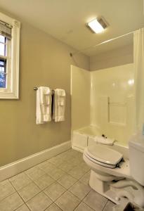 a bathroom with a toilet and a bath tub at Yankee Clipper Inn in North Conway