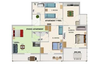 a floor plan of a house at Apartments Boa in Slatine