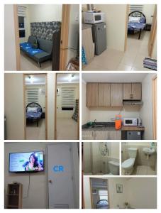 a series of four pictures of a kitchen and a living room at Deca Homes Staycation in Manila