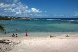 a group of people in the water at a beach at Hermoso apto de playa, La romana. in La Romana