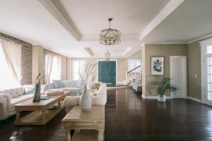 a living room with a couch and a table at Casa Marieta in Las Palmas