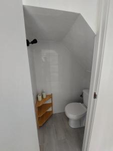 a small bathroom with a toilet and a sink at CÓMPETA CASA 2 in Cómpeta