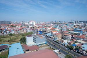 Nespecifikovaný výhled na destinaci Phnompenh nebo výhled na město při pohledu z penzionu