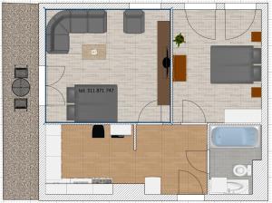 Plán poschodí v ubytovaní Yakuzza Apartments