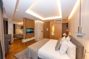 TV a/nebo společenská místnost v ubytování Baver Hotel