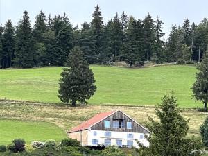 una casa en medio de un campo con árboles en Guestroom Basse-sur-le-Rupt, 1 pièce, 2 personnes - FR-1-589-627, en Basse-sur-le-Rupt