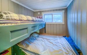 a room with two bunk beds and a window at Stunning Apartment In Beitostlen With Kitchen in Beitostøl