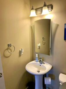 a bathroom with a sink and a mirror at Vito Place in Halifax