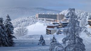 a building on a snowy mountain with snow covered trees at Appartement- Villard de Lans-8 pers in Villard-de-Lans